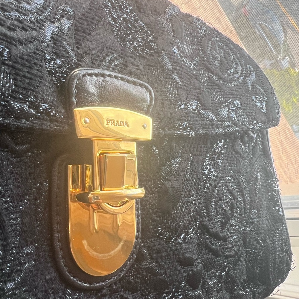 PRADA Pattina Tessuto Lurex Bag with Chain - Picture 15 of 17